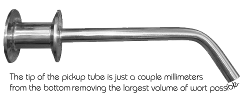 stainless mash tun pickup tube