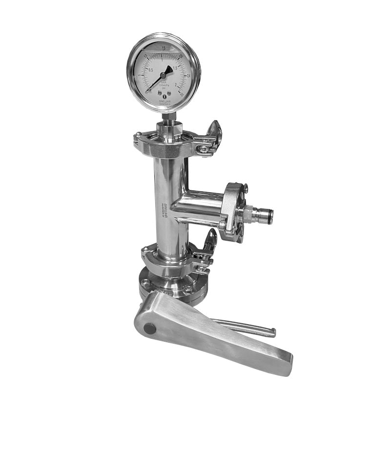 mini side blow off gas in assembly for fermenter