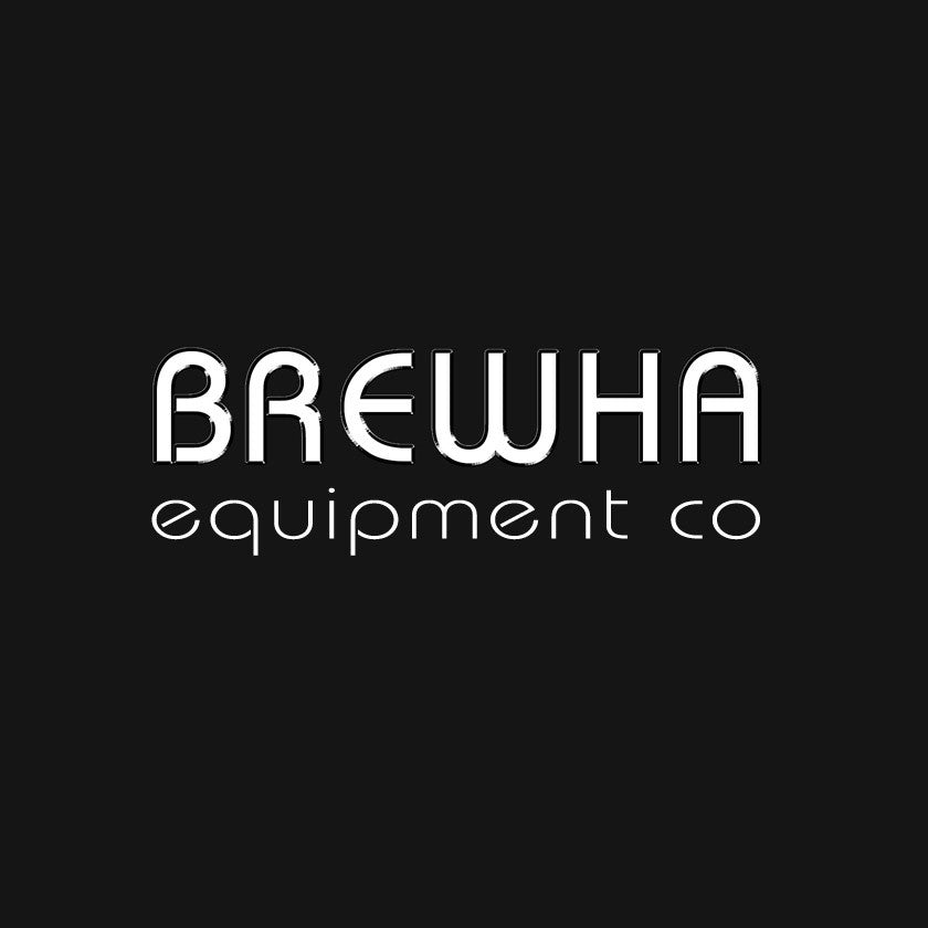 A black background with the white text 'BREWHA equipment co' printed on it.