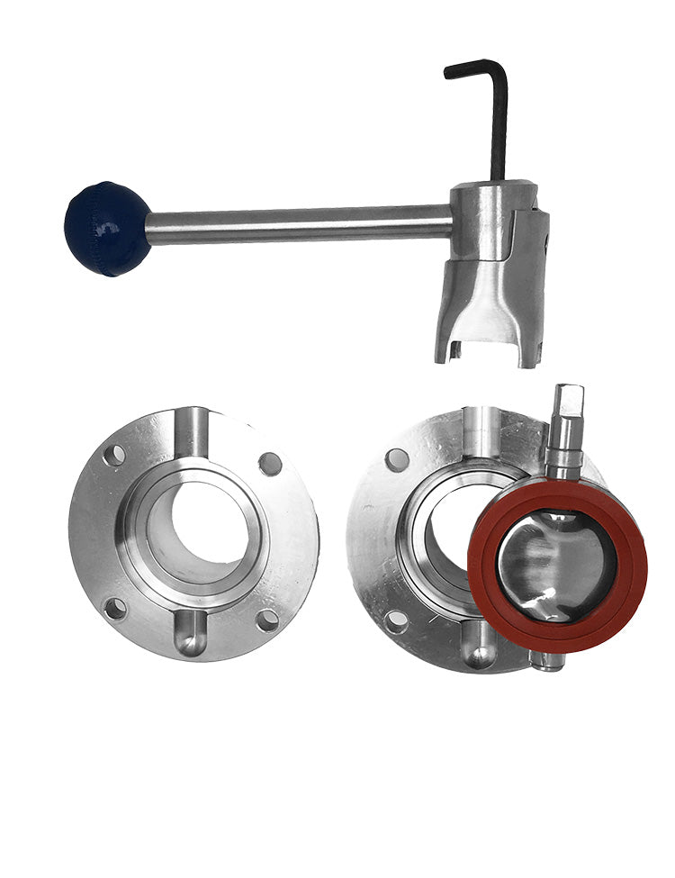 tri clover clamp butterfly valve sanitary disassembled