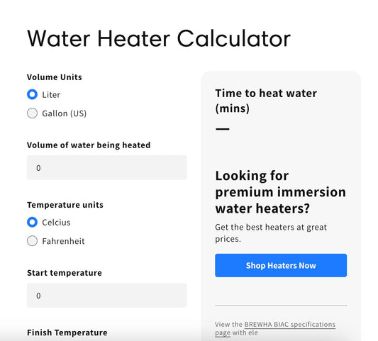 water heater calculator
