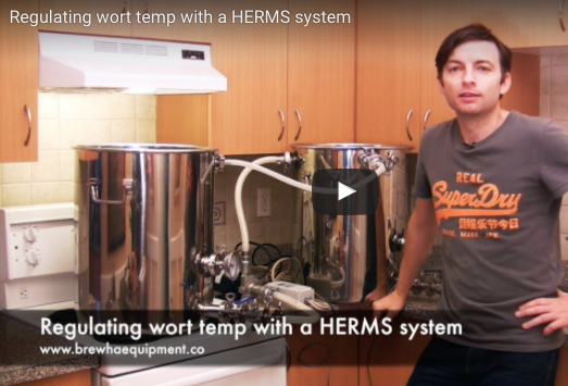 Regulating mash temperature with a HERMS system