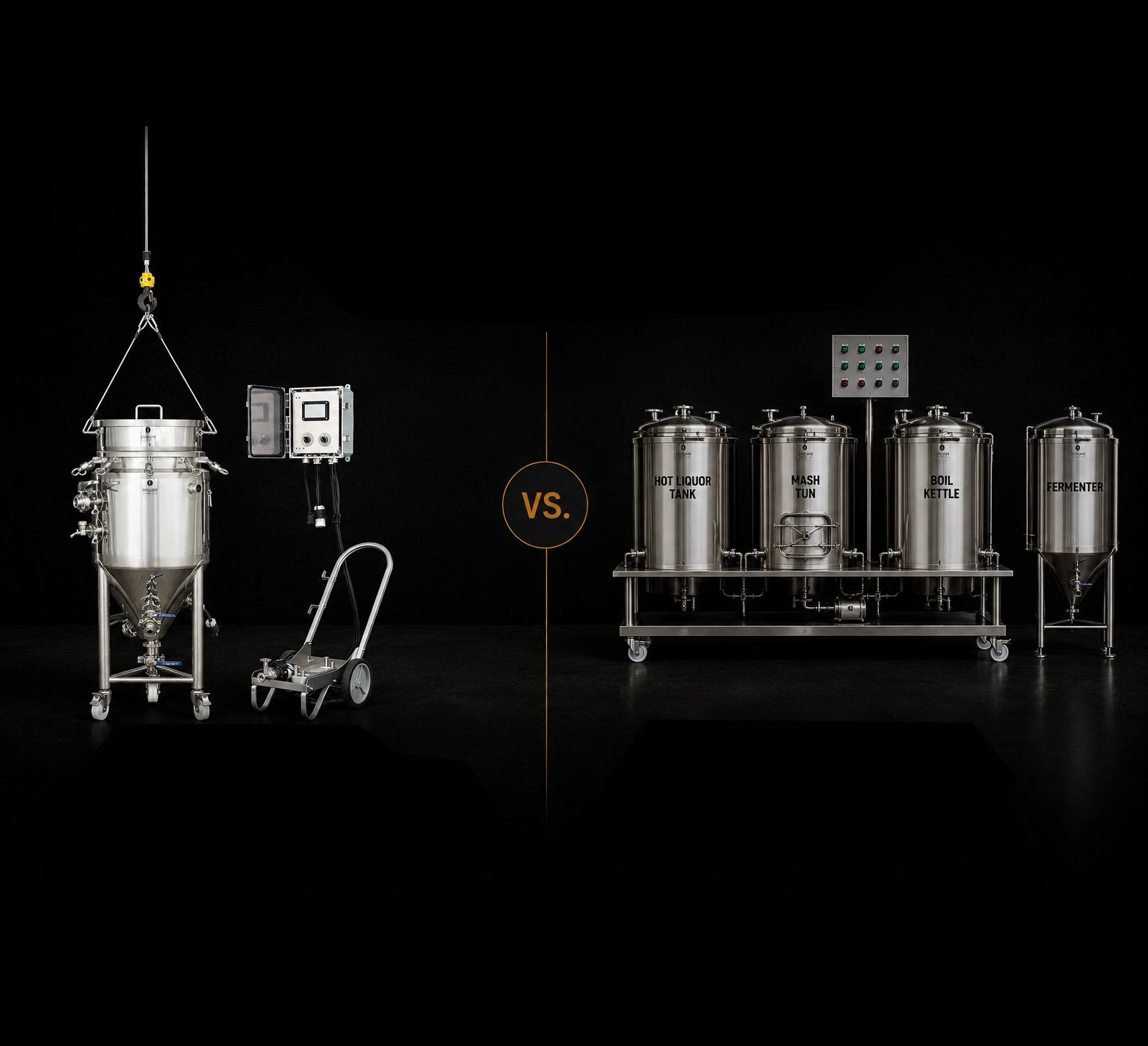 BREWHA BIAC system compared with a traditional multi-vessel brewing system