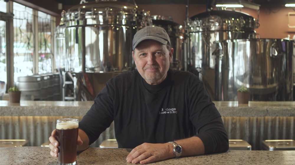 Scott at Three Dogs Brewing with BREWHA equipment