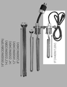stainless immersion water heaters 120V