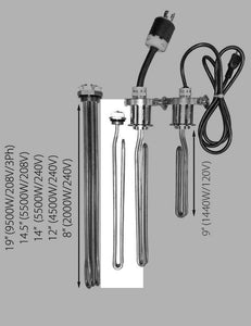 Premium 100% Stainless Immersion Electric Water Heater Element 240V/2000W