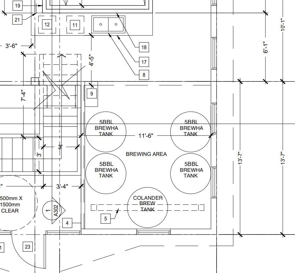 brewery drawing floorplan