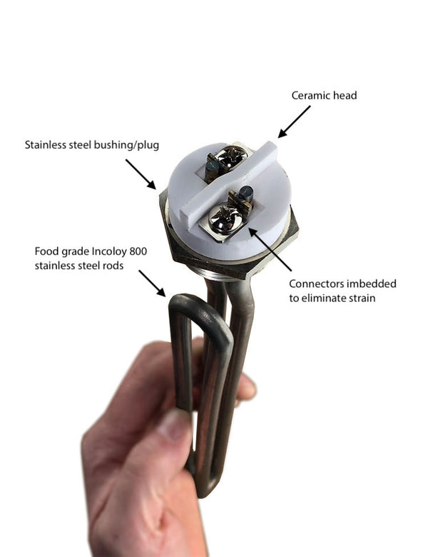 Premium 100% Stainless Water Heater Element (with free heater wrench*)