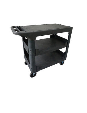 Heavy Duty Utility Cart with Swivel Casters, Flat Top, and Shelves
